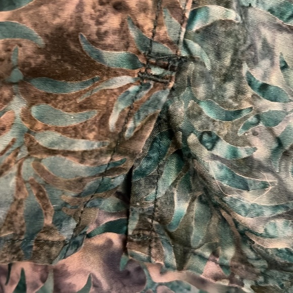 Scully Western Tropic Print Collared Shirt Teal Button Up Short Sleeve XXL - Picture 8 of 9